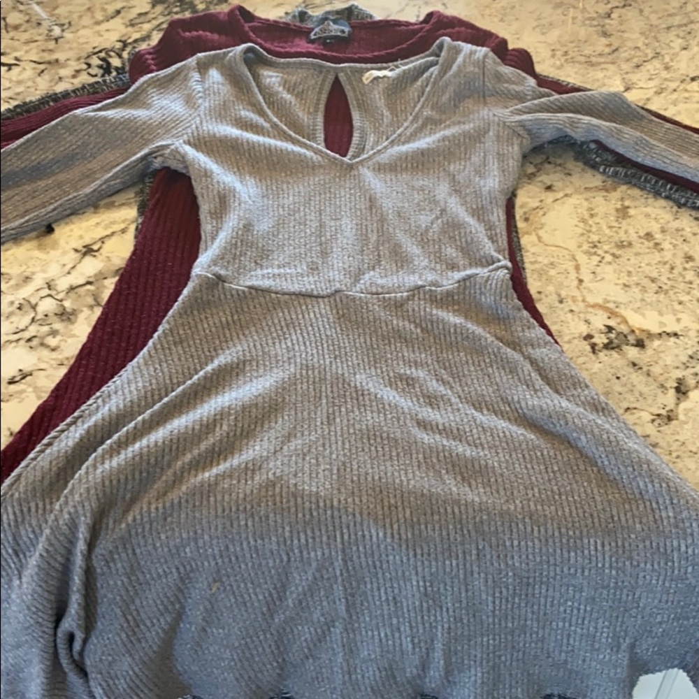 grey hollister dress cutout back